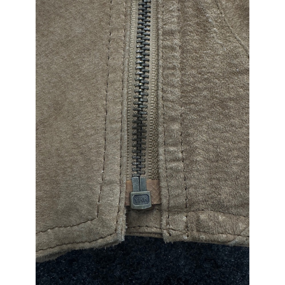 Outerbound by HMS Vintage Tan Suede Leather Cropped Asymmetrical Zip Jacket M - Picture 4 of 10